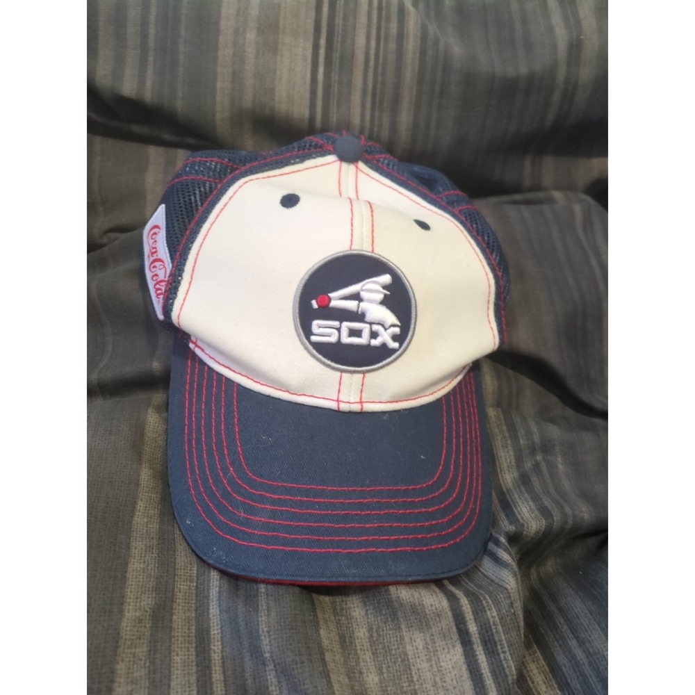 Coca Cola Chicago White Sox Melonwear Black Hat Adult Adjustable Cap B62